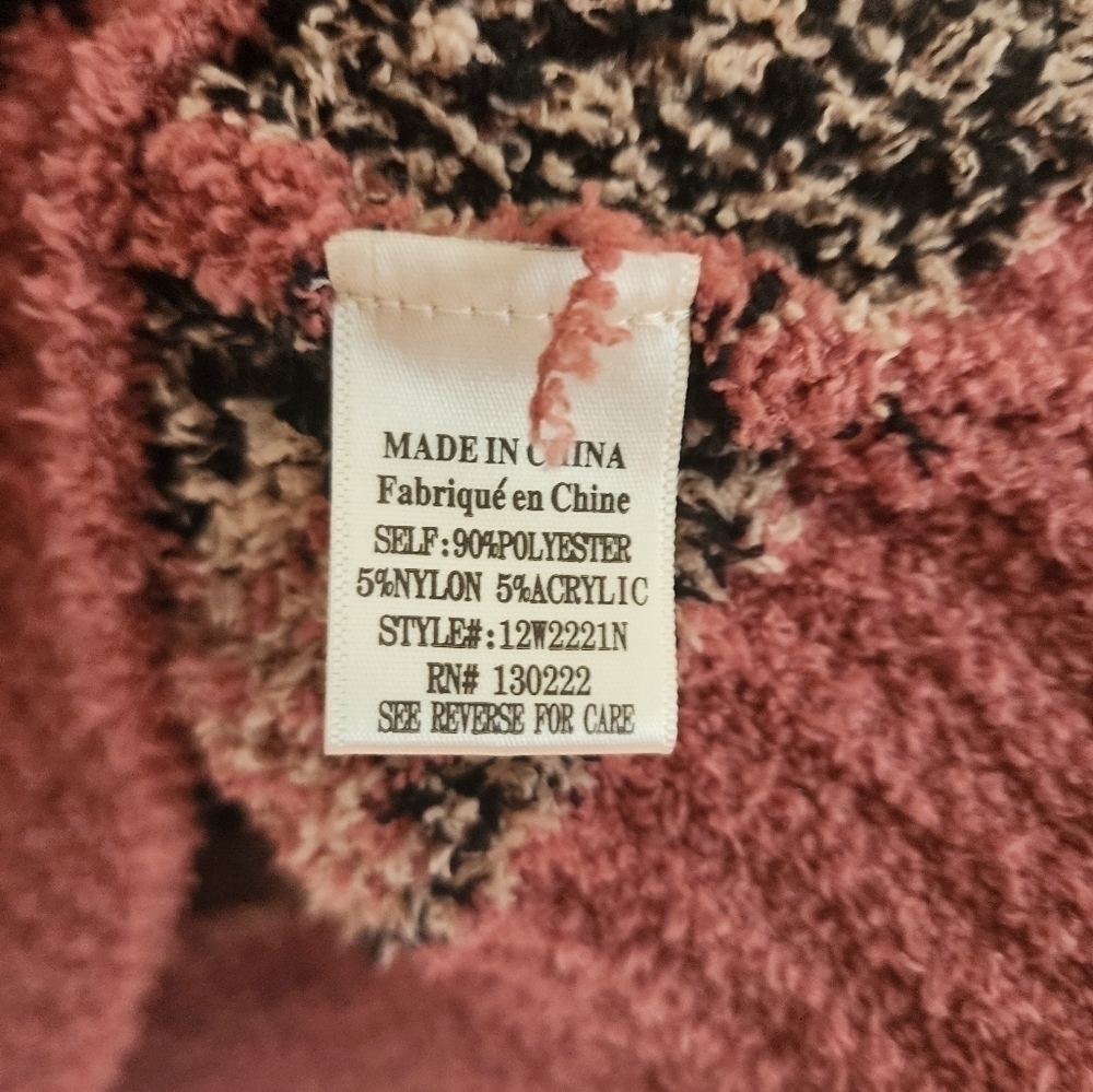 Comfy Cozy leopard print pullover hood soft cozy sweater size large - Picture 5 of 7